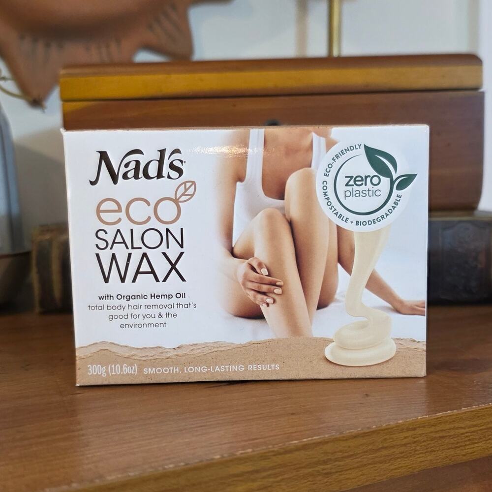 Nad's Eco Salon Wax Kit with Organic Hemp Oil 10.6 Oz Vegan Sensitive Skin NEW